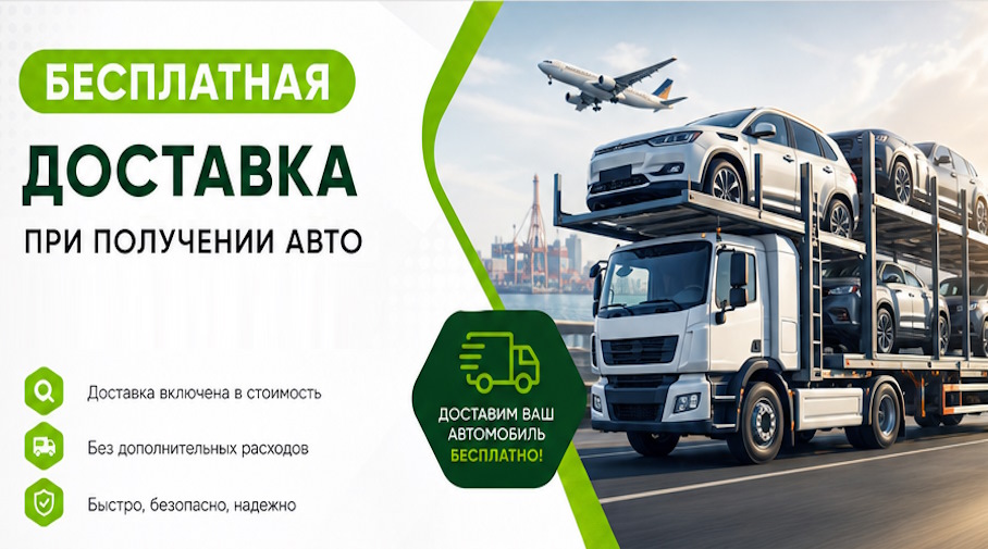 Акция! Бесплатная доставка по Иркутске при получении авто